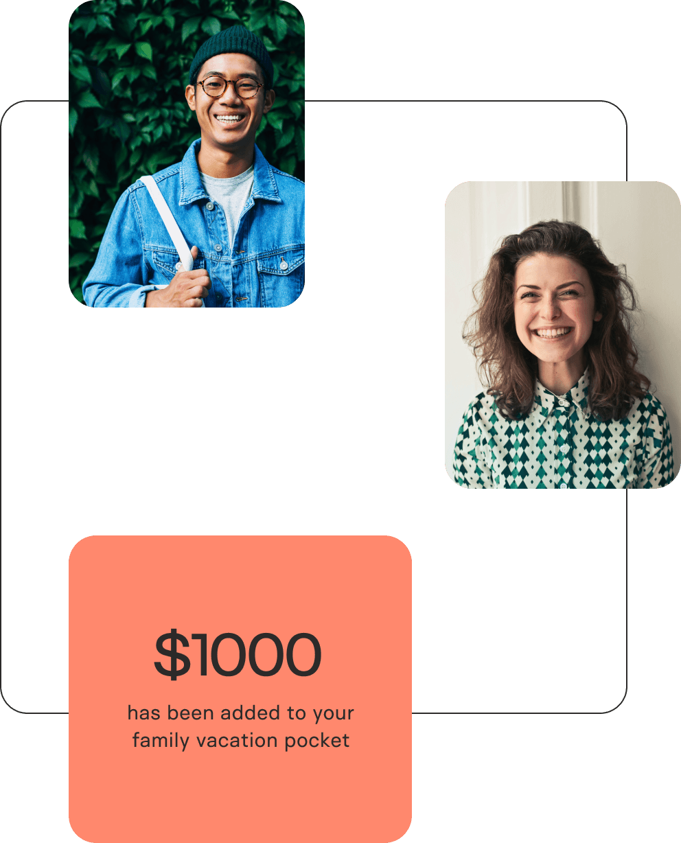 With Pockets, you can track, save, and send money in groups